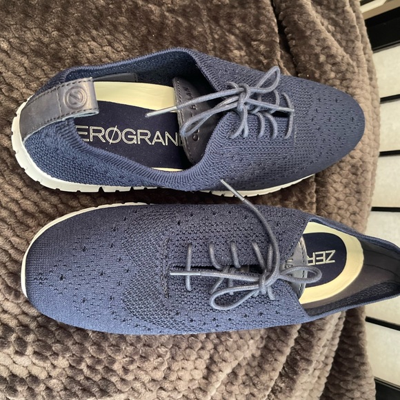 Cole Haan Women’s Zero Grand StitchLite Wingtip Oxfords Blue Knit NEW! - Picture 7 of 8